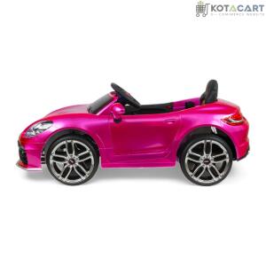 MEKASHI Porsche Car for Kids, Remote, 12V Battery, 3 Speed, LED Lights, Music, Bluetooth, 1 to 11 Years, Swing Function, Long Wheelbase, ISI Mark, Metallic Pink | Same-Day Delivery in Delhi NCR