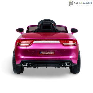 MEKASHI Porsche Car for Kids, Remote, 12V Battery, 3 Speed, LED Lights, Music, Bluetooth, 1 to 11 Years, Swing Function, Long Wheelbase, ISI Mark, Metallic Pink | Same-Day Delivery in Delhi NCR