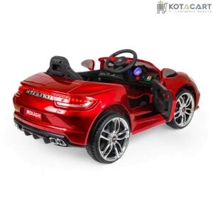 MEKASHI Porsche Car for Kids, Remote, 12V Battery, 3 Speed, LED Lights, Music, Bluetooth, 1 to 11 Years, Swing Function, Long Wheelbase, ISI Mark, Metallic Red | Same-Day Delivery in Delhi NCR