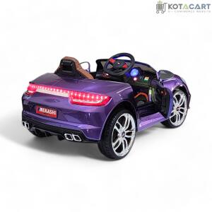 MEKASHI Porsche Car for Kids, Remote, 12V Battery, 3 Speed, LED Lights, Music, Bluetooth, 1 to 11 Years, Swing Function, Long Wheelbase, ISI Mark, Metallic Violet | Same-Day Delivery in Delhi NCR