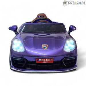 MEKASHI Porsche Car for Kids, Remote, 12V Battery, 3 Speed, LED Lights, Music, Bluetooth, 1 to 11 Years, Swing Function, Long Wheelbase, ISI Mark, Metallic Violet | Same-Day Delivery in Delhi NCR