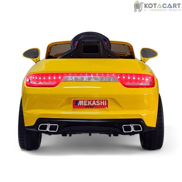 MEKASHI Porsche Car for Kids, Remote, 12V Battery, 3 Speed, LED Lights, Music, Bluetooth, 1 to 11 Years, Swing Function, Long Wheelbase, ISI Mark, Metallic yellow | Same-Day Delivery in Delhi NCR - Image 6