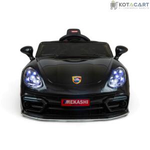 MEKASHI Porsche Car for Kids, Remote, 12V Battery, 3 Speed, LED Lights, Music, Bluetooth, 1 to 11 Years, Swing Function, Long Wheelbase, ISI Mark, Black | Same-Day Delivery in Delhi NCR