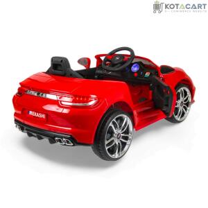 MEKASHI Porsche Car for Kids, Remote, 12V Battery, 3 Speed, LED Lights, Music, Bluetooth, 1 to 11 Years, Swing Function, Long Wheelbase, ISI Mark, Red | Same-Day Delivery in Delhi NCR