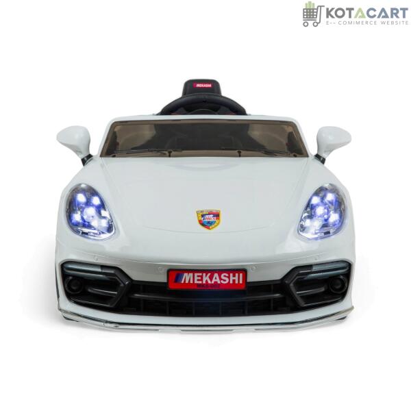 MEKASHI Porsche Car for Kids, Remote, 12V Battery, 3 Speed, LED Lights, Music, Bluetooth, 1 to 11 Years, Swing Function, Long Wheelbase, ISI Mark, White | Same-Day Delivery in Delhi NCR - Image 5