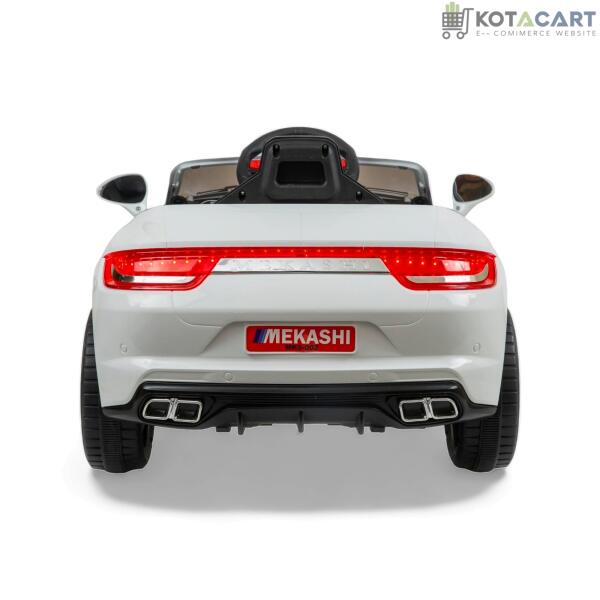 MEKASHI Porsche Car for Kids, Remote, 12V Battery, 3 Speed, LED Lights, Music, Bluetooth, 1 to 11 Years, Swing Function, Long Wheelbase, ISI Mark, White | Same-Day Delivery in Delhi NCR - Image 6