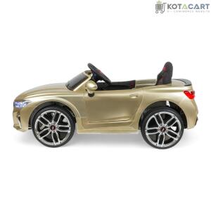 MEKASHI Electric Car for Kids, Remote, 12V Battery, 3 Speed, LED Lights, Music, Bluetooth, 1 to 11 Years, Swing Function, Long Wheelbase, ISI Mark, Metallic Gold | Same-Day Delivery in Delhi NCR