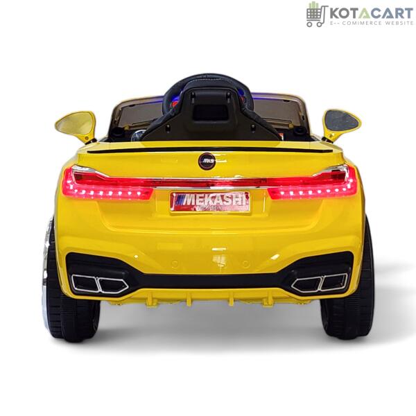 MEKASHI Electric Car for Kids, Remote, 12V Battery, 3 Speed, LED Lights, Music, Bluetooth, 1 to 11 Years, Swing Function, Long Wheelbase, ISI Mark, Metallic Yellow | Same-Day Delivery in Delhi NCR - Image 6