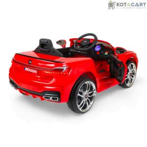 MEKASHI Electric Car for Kids, Remote, 12V Battery, 3 Speed, LED Lights, Music, Bluetooth, 1 to 11 Years, Swing Function, Long Wheelbase, ISI Mark, Red | Same-Day Delivery in Delhi NCR