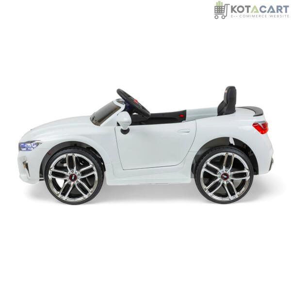 MEKASHI Electric Car for Kids, Remote, 12V Battery, 3 Speed, LED Lights, Music, Bluetooth, 1 to 11 Years, Swing Function, Long Wheelbase, ISI Mark, White | Same-Day Delivery in Delhi NCR - Image 3