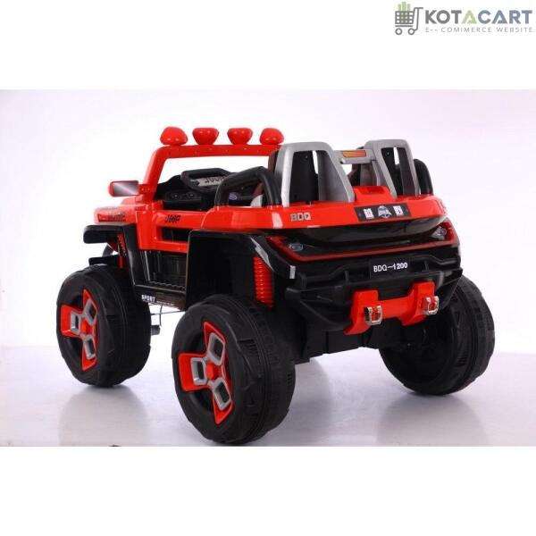 12V 4x4 Electric Blue Big Bdq 1200 Off road Jeep for Child | Music compatible | Spring Suspension & Seat Belt | Same-Day Delivery in Delhi NCR - Image 3