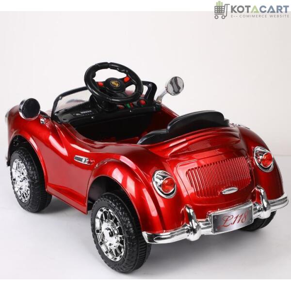 Classic Vintage 118 Ride on Car for Kids | Battery-operated & Dustproof Charging Port | Safe & Durable | Same-Day Delivery in Delhi NCR - Image 3