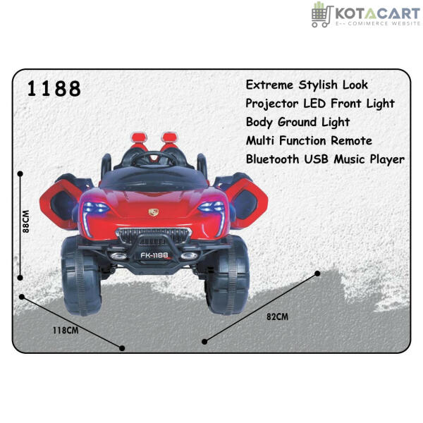 Kids Battery Red Jeep  | 12V Battery | Sturdy Material | Max Load 45 KG | Same-Day Delivery in Delhi NCR