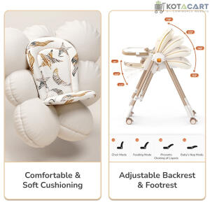 Baby Swing with 5-in-1 Functions, 4-Level Recline, 5-Point Safety Belt, Foldable Design | Same-Day Delivery in Delhi NCR