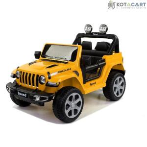 Kotacart Yellow Electric Rubicon Ride on Speed Jeep for Kids | Manual and Parent Control | Same-Day Delivery in Delhi NCR