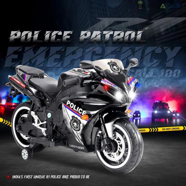 Police Electric Motor Bike Rechargeable Battery Operated Motorcycle Ride on Bike-Ride on Kids- Kids to Drive Toy Bike Suitable for for Boys, Girls Age for 3-7 Years | Same-Day Delivery in Delhi NCR - Image 2