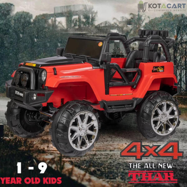 Kids Battery operated baby Mahindra Thar Jeep  | 12V Battery | Sturdy Material | Max Load 50 KG | Same-Day Delivery in Delhi NCR - Image 2