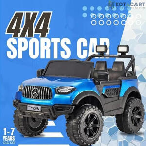 Kids Battery operated baby Mercedes 4x4 Big Size Blue Jeep  | 12V Battery | Sturdy Material | Max Load 50 KG | Same-Day Delivery in Delhi NCR