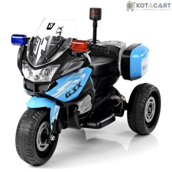 Kotacart | Battery Operated Three-Wheel Kids Police Bike (Multi Color) | Same-Day Delivery in Delhi NCR