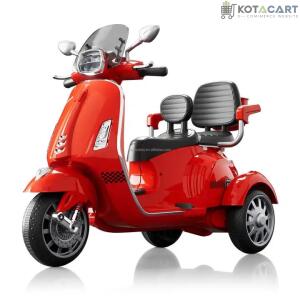 Kotacart | Unisex 2 Seater Big Size Ride-On 12V Battery Vespa scooter with 3 Wheels Power for Children | Same-Day Delivery in Delhi NCR