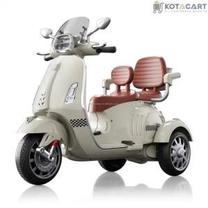 Kotacart | Unisex 2 Seater Big Size Ride-On 12V Battery Vespa scooter with 3 Wheels Power for Children | Same-Day Delivery in Delhi NCR