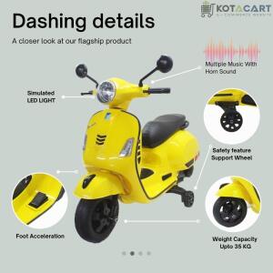 Kotacart | Vespa Rechargeable Battery Operated 12v Ride-on Scooter for Kids (3 to 7 Years) | Same-Day Delivery in Delhi NCR