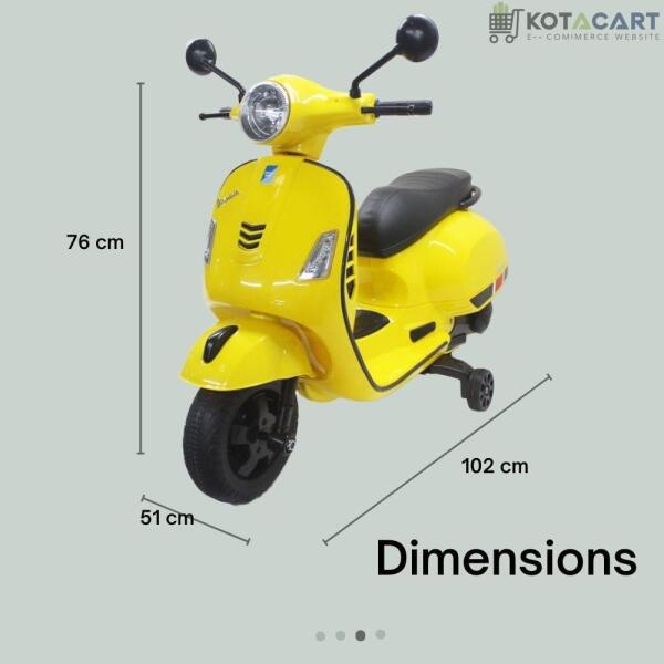 Kotacart | Vespa Rechargeable Battery Operated 12v Ride-on Scooter for Kids (3 to 7 Years) | Same-Day Delivery in Delhi NCR - Image 3