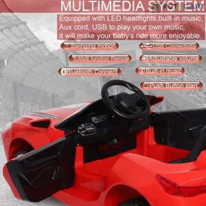 Red Supercar for Kids  | 12V Battery | Sturdy Material | Max Load 35 KG | Same-Day Delivery in Delhi NCR