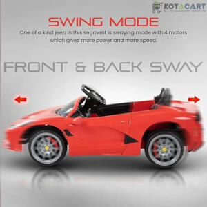 Ferrarri Kids Red Supercar | 12V Battery | Sturdy Material | Max Load 35 KG | Same-Day Delivery in Delhi NCR