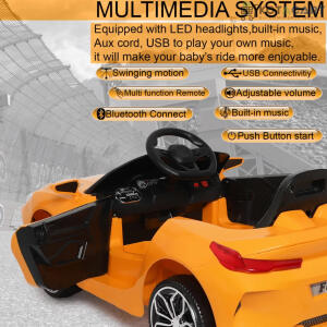 Yellow Supercar for Kids | 12V Battery | Sturdy Material | Max Load 35 KG | Same-Day Delivery in Delhi NCR